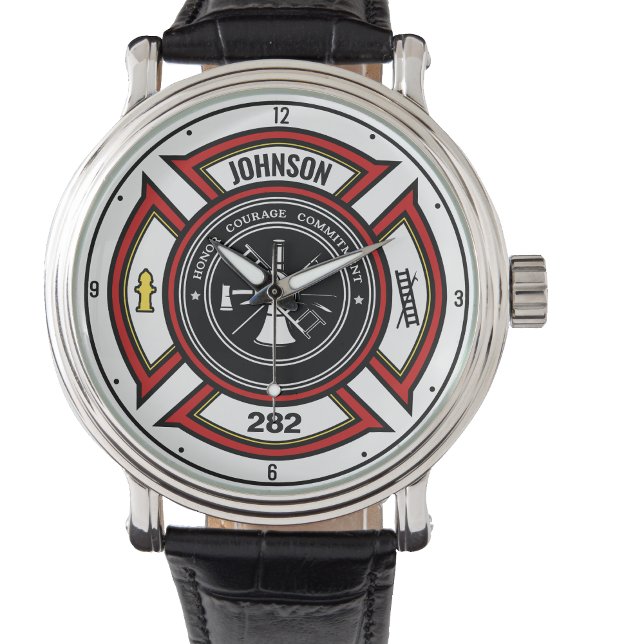 Fire Department ADD NAME Firefighter Badge Rescue Watch (Creator Uploaded)