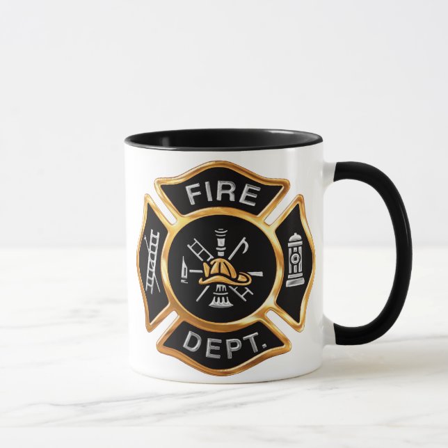 Fire Department Badge Gold Mug (Right)