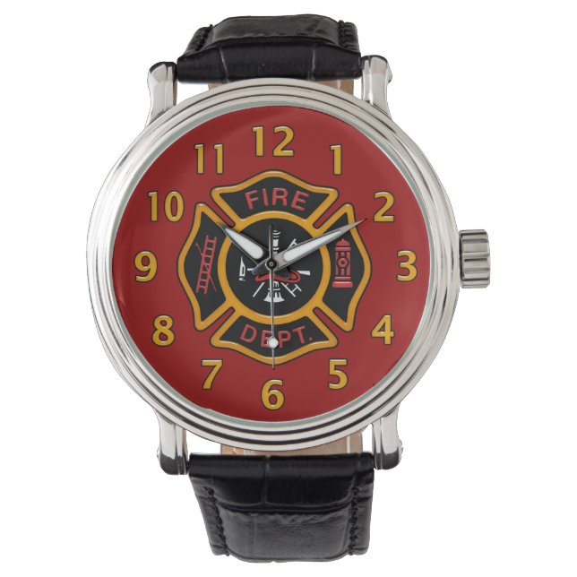 Fire Department Badge Red Watch (Front)