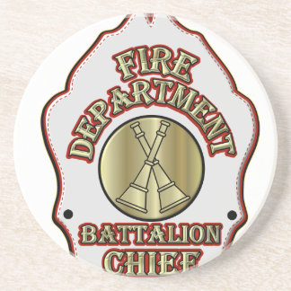 Fire Department Battalion Chief Shield Design Coaster