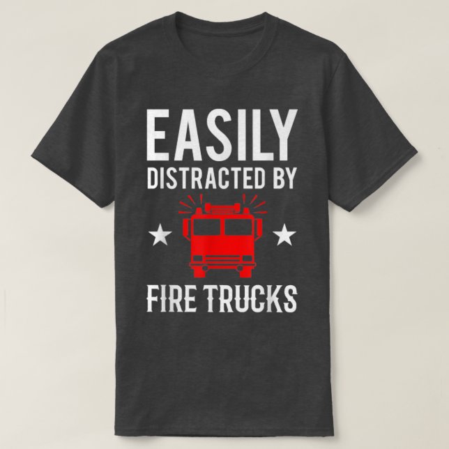 Fire Department Brigade Fire Truck  T-Shirt (Design Front)