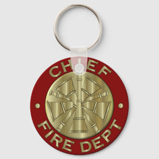 Fire Department Chief Brass Symbol Key Ring