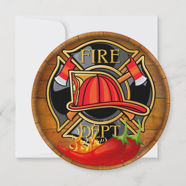 Fire Department Chilli Peppers Invitation (Front)