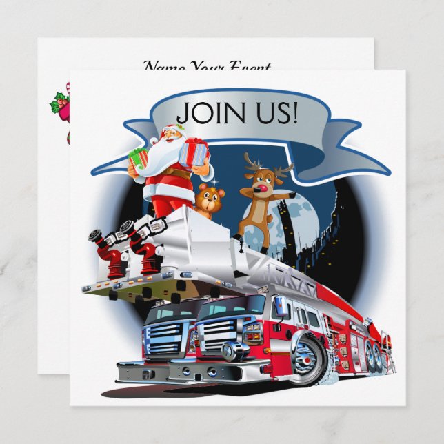 Fire Department Christmas Invitation (Front/Back)