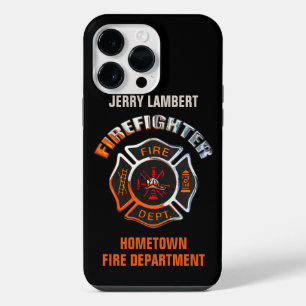 Fire Department Chrome Name Template iPhone Case