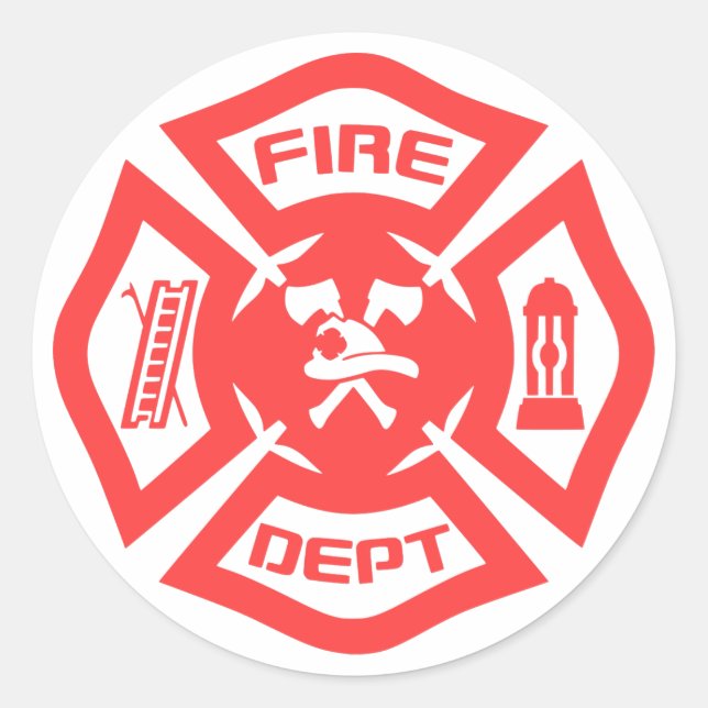 Fire Department Classic Round Sticker (Front)