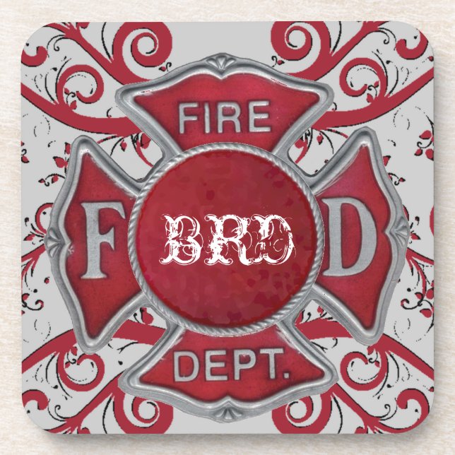 Fire Department Custom Monogram Coaster (Front)