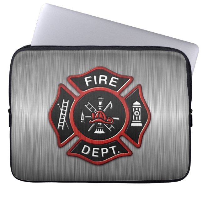 Fire Department Deluxe Laptop Sleeve (Front)