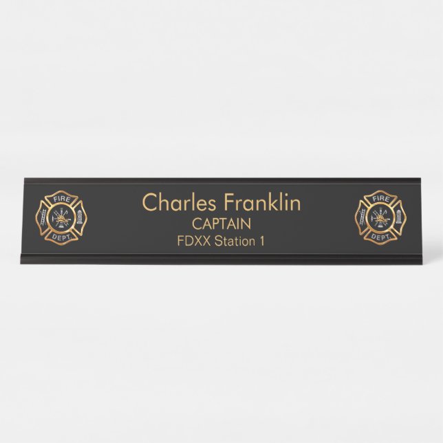 Fire Department Desk Name Plate (Front)