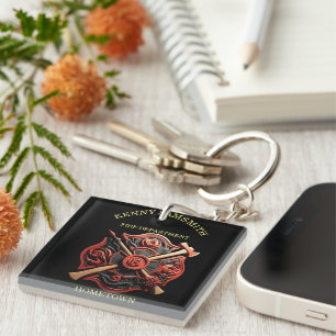 Fire Department Emblem of courage and dedication Key Ring