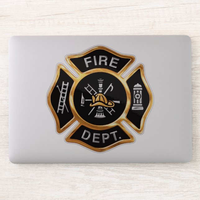 Fire Department Firefighter Badge Gold (Computer)