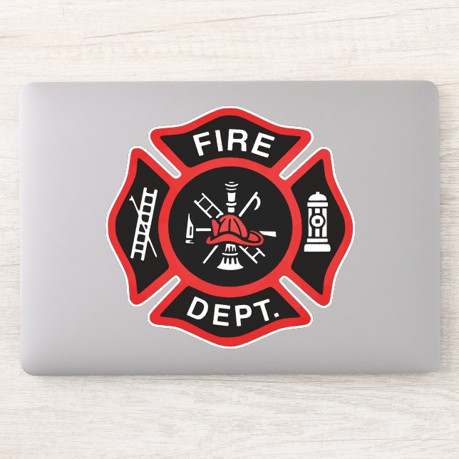 Fire Department Firefighter Badge Red (Computer)
