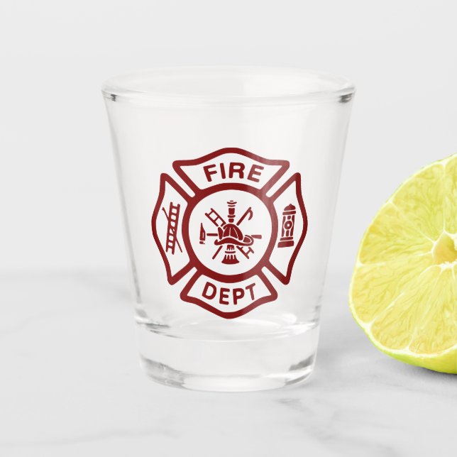 Fire Department Firefighter Badge Shot Glass (Front)