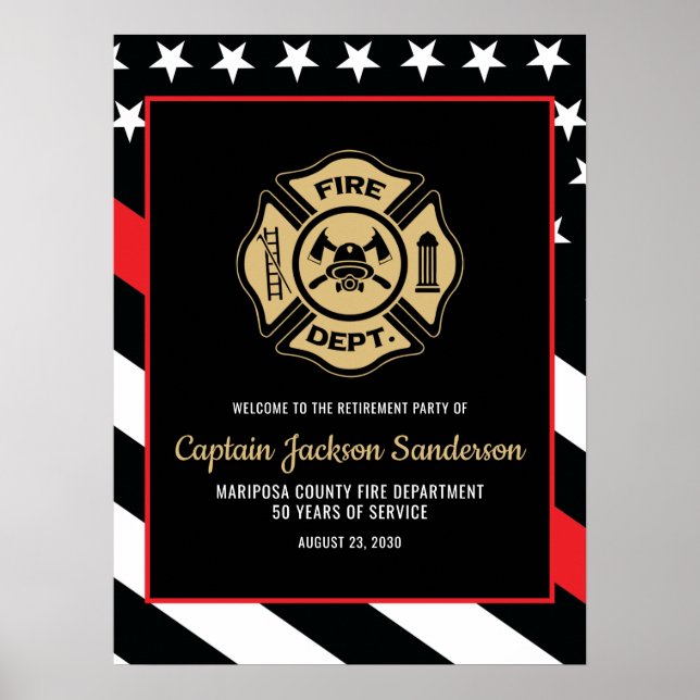 Fire Department Firefighter Retirement Welcome Poster (Front)