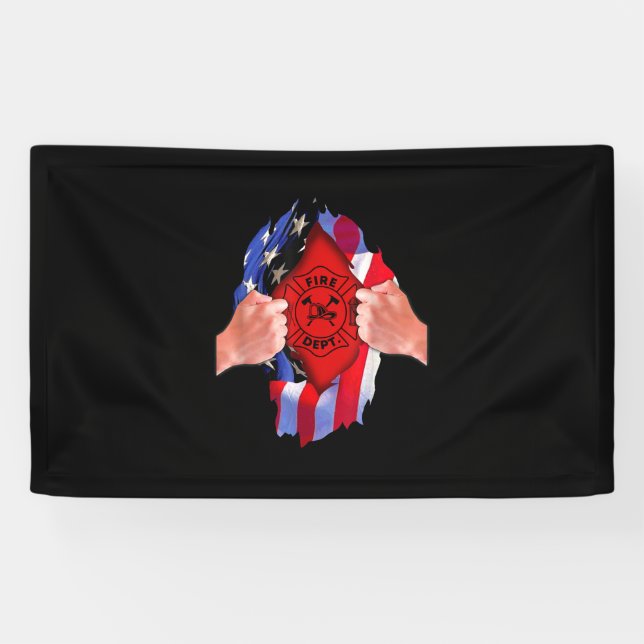 Fire Department Flag Firefighter Thin Red Line Banner (Horizontal)