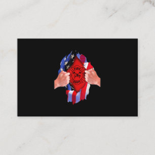 Fire Department Flag Firefighter Thin Red Line Business Card