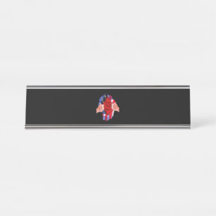 Fire Department Flag Firefighter Thin Red Line Desk Name Plate