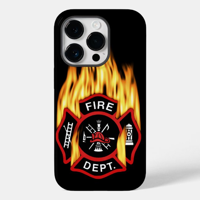Fire Department Flaming Badge Case-Mate iPhone Case (Back)