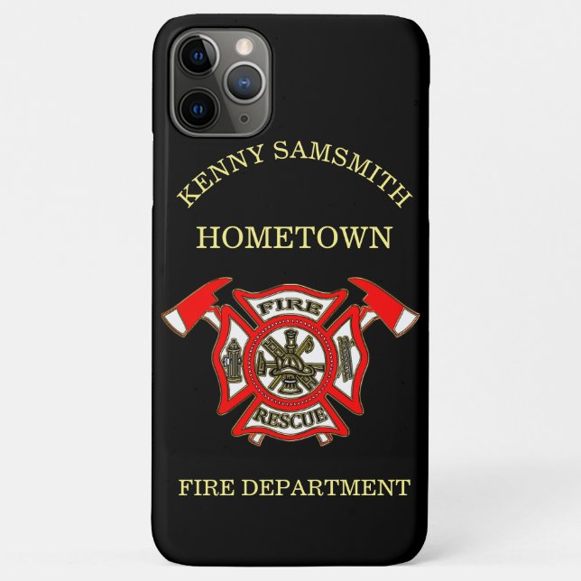 Fire Department Gold And Red Badge With Fire Axes Case-Mate iPhone Case (Back)