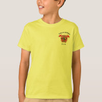 Fire Department Gold And Red Badge With Fire Axes