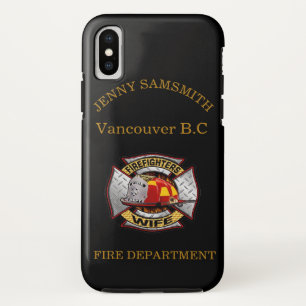 Fire Department Gold And Silver Wife Badge iPhone XS Case