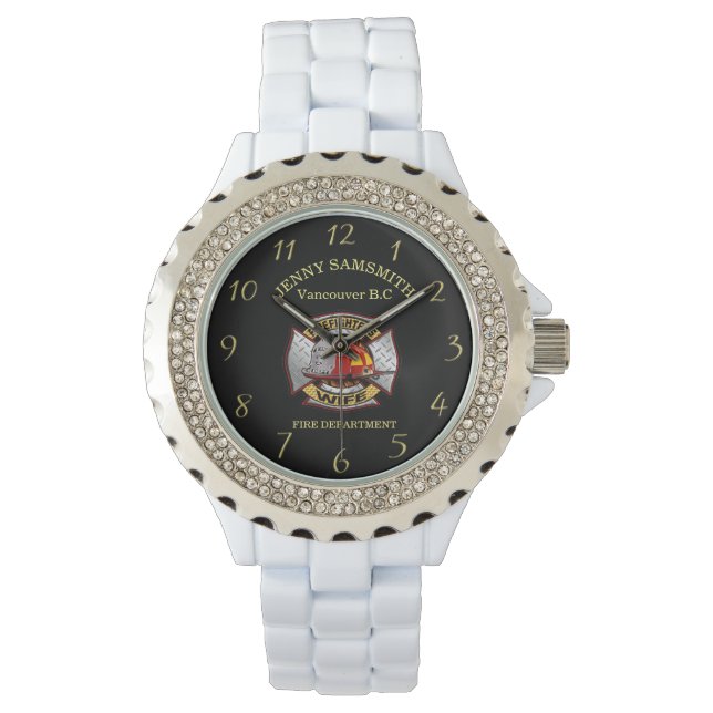Fire Department Gold And Silver Wife Badge Watch (Front)
