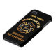 Fire Department Gold Badge Name Template iPhone Case (Bottom)