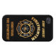 Fire Department Gold Badge Name Template iPhone Case (Back Horizontal)
