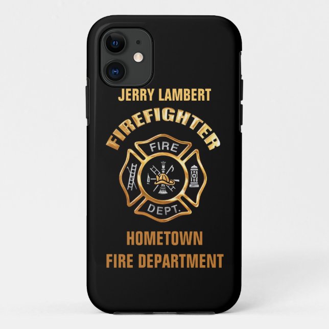 Fire Department Gold Name Template Case-Mate iPhone Case