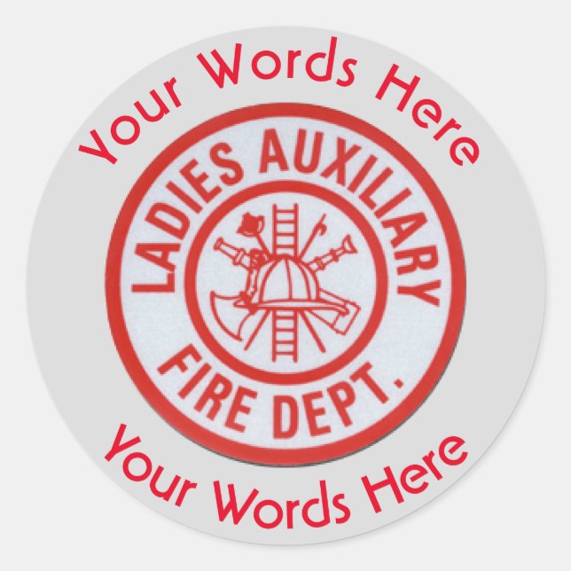 Fire Department Ladies Auxiliary Custom Sticker (Front)