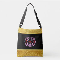 Fire Department logo Black And Pink Badge