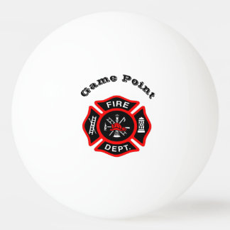 Fire Department logo Black And Red Badge Ping Pong Ball