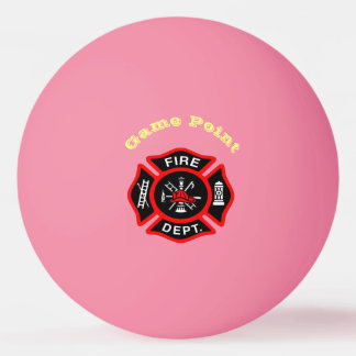 Fire Department logo Black And Red Badge Ping Pong Ball