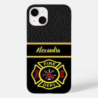 Fire Department logo Black And Yellow Badge  Case-Mate iPhone 14 Case
