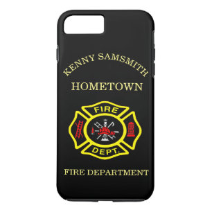 Fire Department logo Black And Yellow Badge iPhone 8 Plus/7 Plus Case