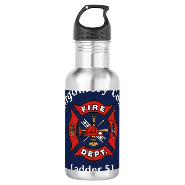 Fire Department Logo Custom  710 Ml Water Bottle (Front)