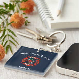 Fire Department Logo Custom Key Ring