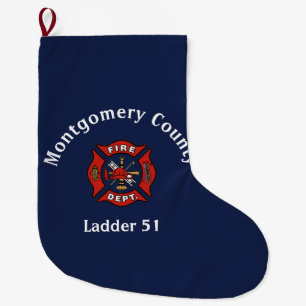Fire Department Logo Custom  Large Christmas Stocking