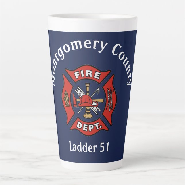 Fire Department Logo Custom  Latte Mug (Front)