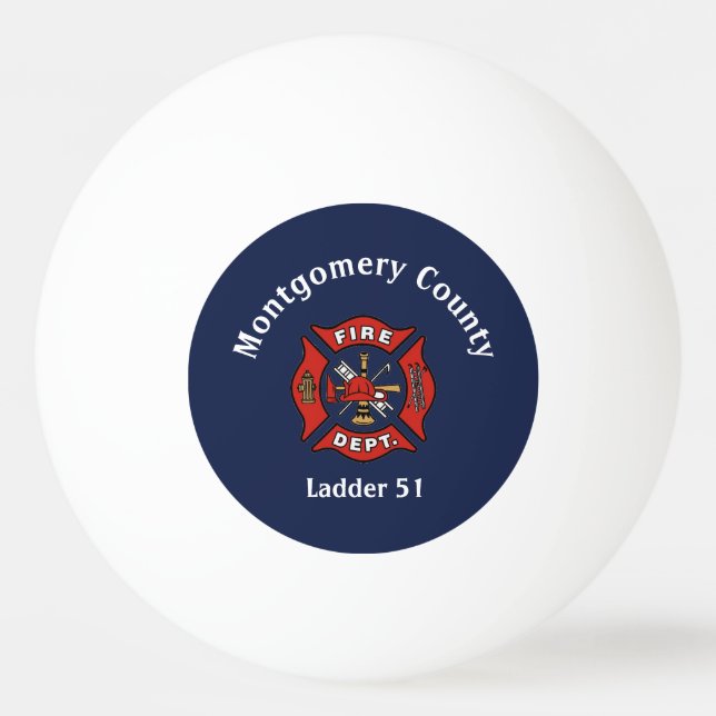 Fire Department Logo Custom  Ping Pong Ball (Front)