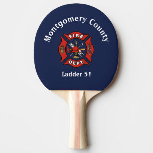 Fire Department Logo Custom Ping Pong Paddle