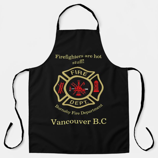 Fire Department logo Firefighters are hot stuff RG Apron (Front)