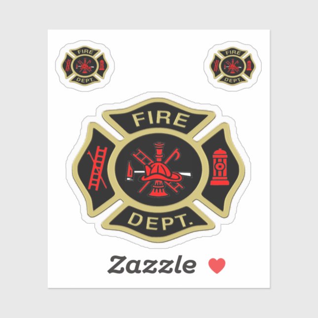 Fire Department logo Gold And Back Badge gold (Sheet)