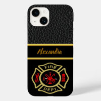 Fire Department logo Gold And Back Badge gold