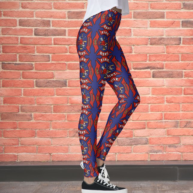 Fire Department Logo Pattern Leggings (Creator Uploaded)