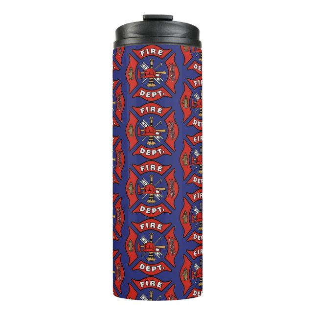 Fire Department Logo Pattern Thermal Tumbler (Front)