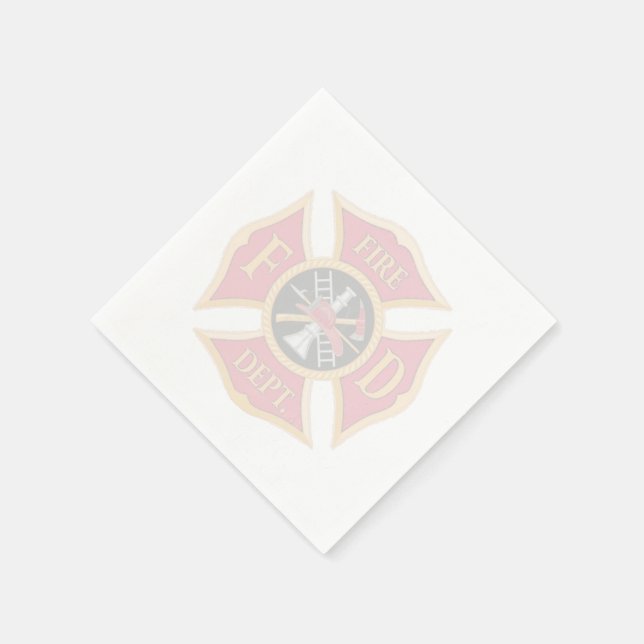Fire Department Maltese Cross Napkins (Corner)
