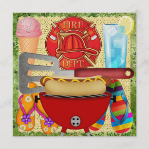Fire Department Party - BBQ -  SRF Invitation