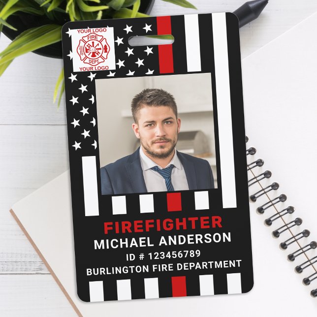 Fire Department Personalised Photo Firefighter ID ID Badge (Creator Uploaded)