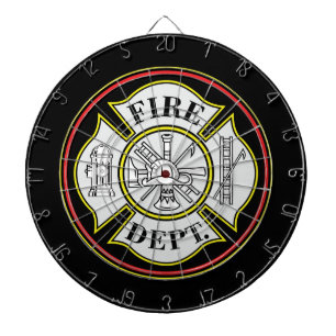 Fire Department Round Badge Dartboard